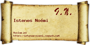 Istenes Noémi névjegykártya